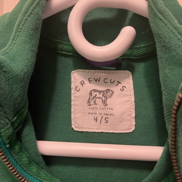 3/20$ J. Crew crew cuts youth 4/5 green Henley zip up sweater - Picture 2 of 3